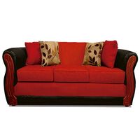 Sofá Elegant Detail Girona 3 Cuerpos Tela/PU Rojo