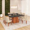 Juego de Comedor Vekkahome Italia 8 Sillas Negro