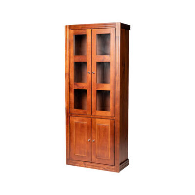Vitrina Muebles Hema Berl&iacute;n 4 Puertas Nogal