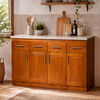 Base de Cocina Muebles Hema Berl&iacute;n 4 Puertas 4 Cajones Nogal