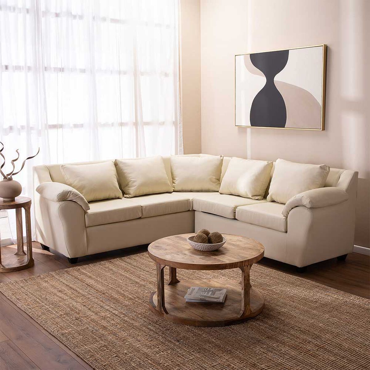 Sofá Seccional Muebles MPR Cattaleya 5 Beige