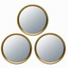 Set 3 Espejos Plástico Vgo para Colgar Circular 17,5 cm Dorado