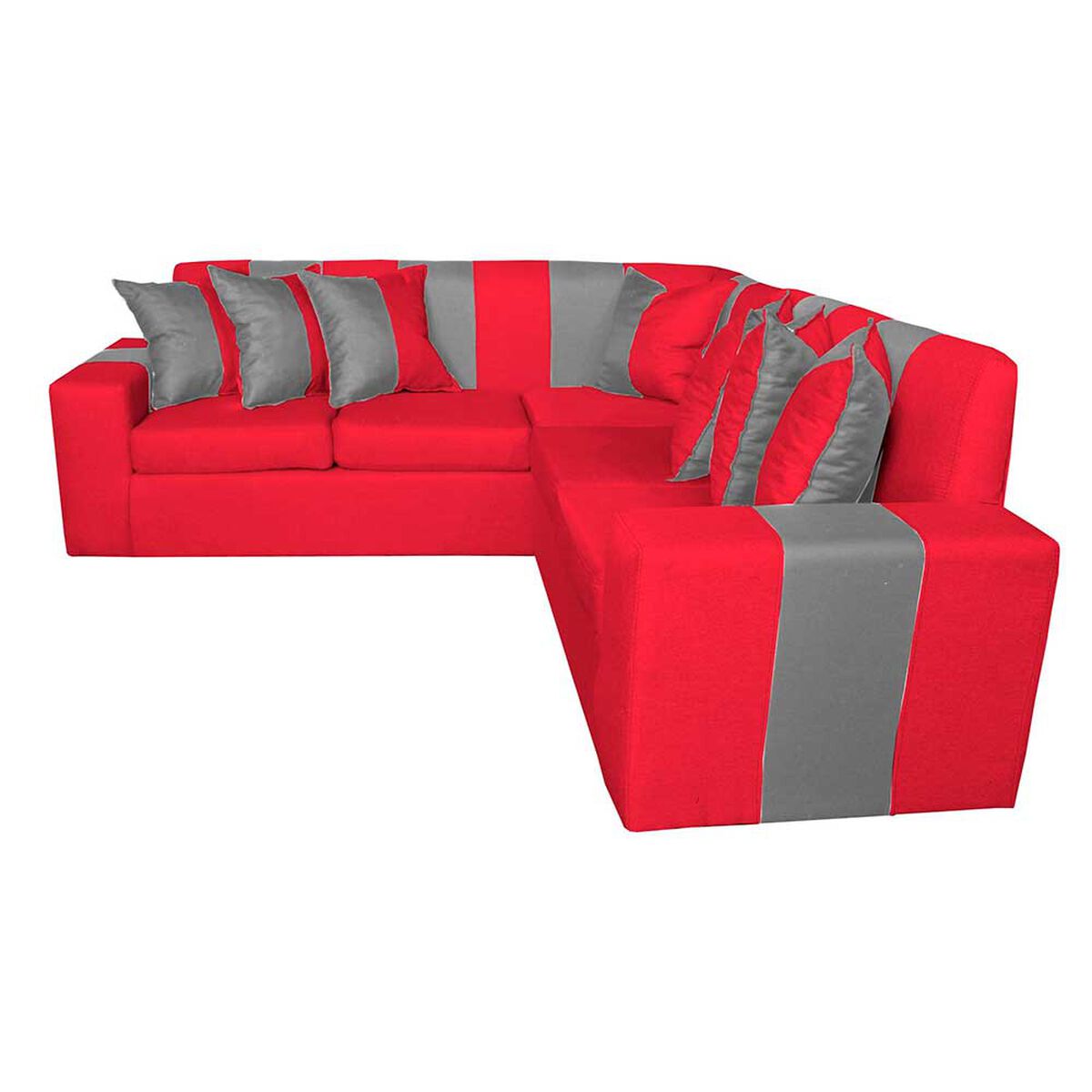 Sof&aacute; Secccional Muebles MYM Victor 4 Cuerpos Burdeo Gris