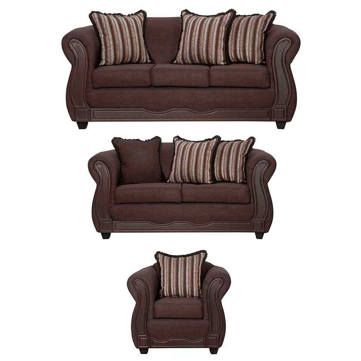 Juego de Living Black Factory Sofia 6 Cuerpos Caf&eacute;