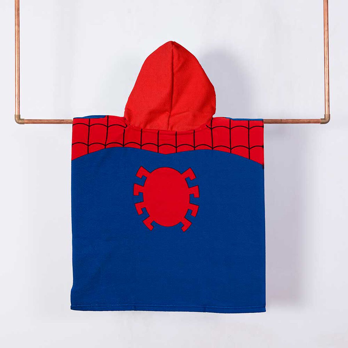 Toalla de Playa con Capucha Infantil Spiderman Ojos 60 x 120 cm