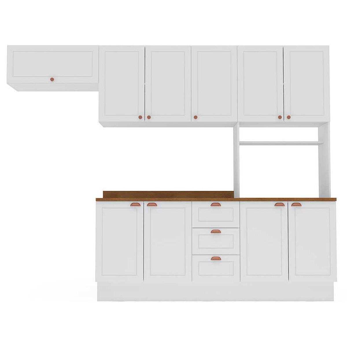 Kit Cocina Modular Royal Vekkahome 10 Puertas 3 Cajones Blanca