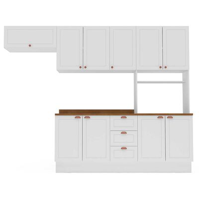 Kit Cocina Modular Royal Vekkahome 10 Puertas 3 Cajones Blanca