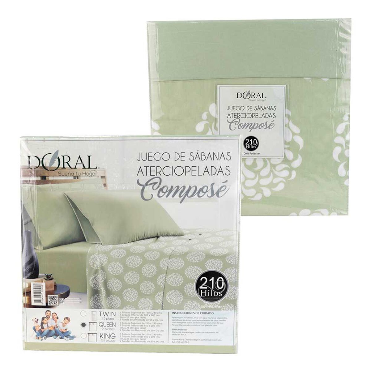 Juego de Sábanas Doral 2 Plazas Aterciopeladas D5