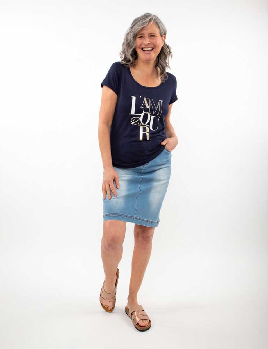 Polera Con Estampado Manga Corta Mujer Portman Club