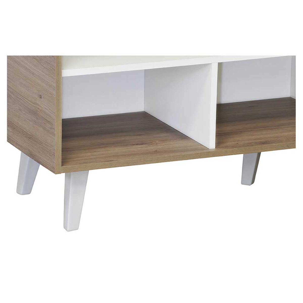 Rack TV Mobikit Luisiana Hasta 50" Roble Santana Blanco