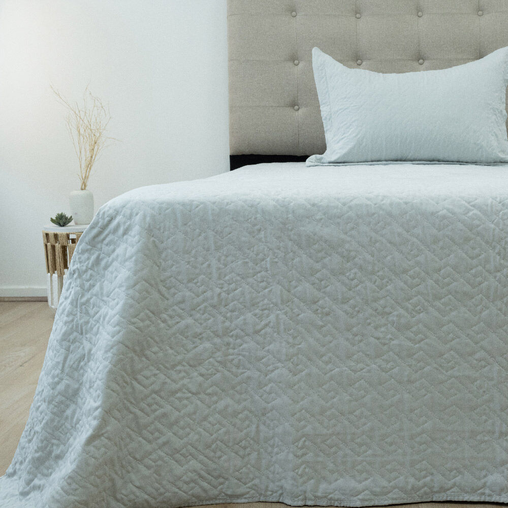 Quilt Doral 1,5 Plazas Lumi Velvety Gris Claro