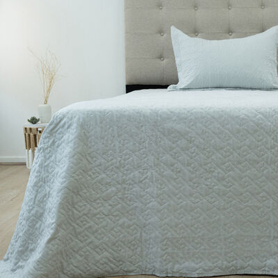 Quilt Doral 1,5 Plazas Lumi Velvety Gris Claro