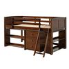 Combo Cama Alta Casanova 1 Plaza Espresso Filadelphia + Cajonera + 2 Repisas + Clóset 3 Puertas 2 Cajones