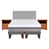 Cama Europea CIC Base Dividida 2 Plazas Balance + Respaldo + 2 Veladores Ganges