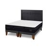 Cama Europea CIC Base Dividida 2 Plazas S&uacute;per Premium + Respaldo Milan Negro
