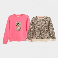 Pack 2 Polerón Niña Chess Fucsia, Grafito, Rojo