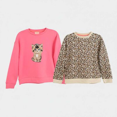 Imagen 1 del producto Pack 2 Polerón Niña Chess Fucsia, Grafito, Rojo