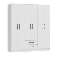 Clóset Vekkahome Pequim 6 Puertas 2 Cajones Blanco