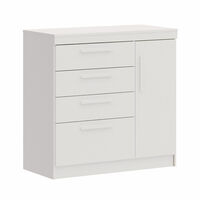 Cómoda Vekkahome Lille 3 Cajones 2 Puertas Blanco