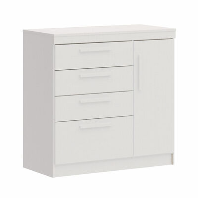 Cómoda Vekkahome Lille 3 Cajones 2 Puertas Blanco