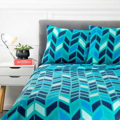 Juego De Sábanas Polar Casanova 2 Plazas Chevron, Greek, Paisley, Stripe