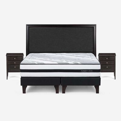 Cama Europea 2 Plazas Div Driven + Set Maderas Nolita