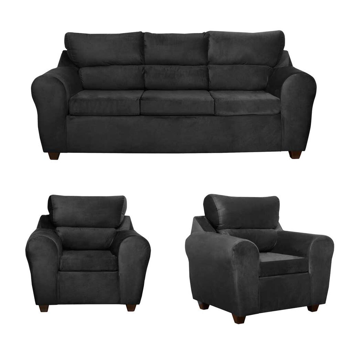 Juego de Living Mexx Muebles Dubai 5 Cuerpos Negro