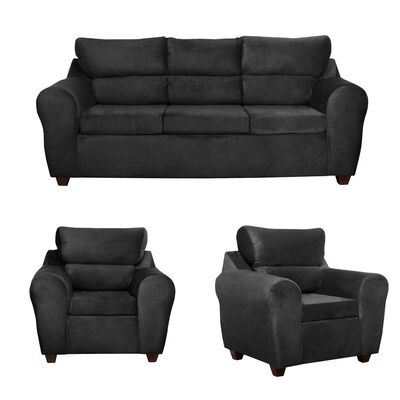 Juego de Living Mexx Muebles Dubai 5 Cuerpos Negro
