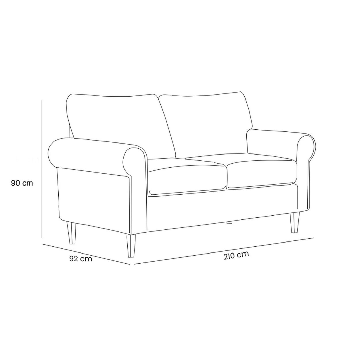 Sof&aacute; Kea Retro Felpa 3 Cuerpos Rojo