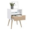 Velador TuHome Otom 1 Cajones Blanco y Rovere