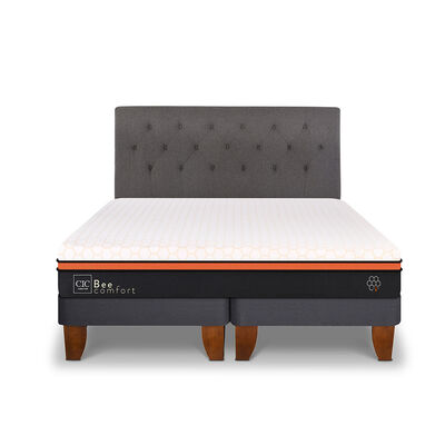 Cama Europea CIC Base Dividida 2 Plazas Bee Comfort + Respaldo