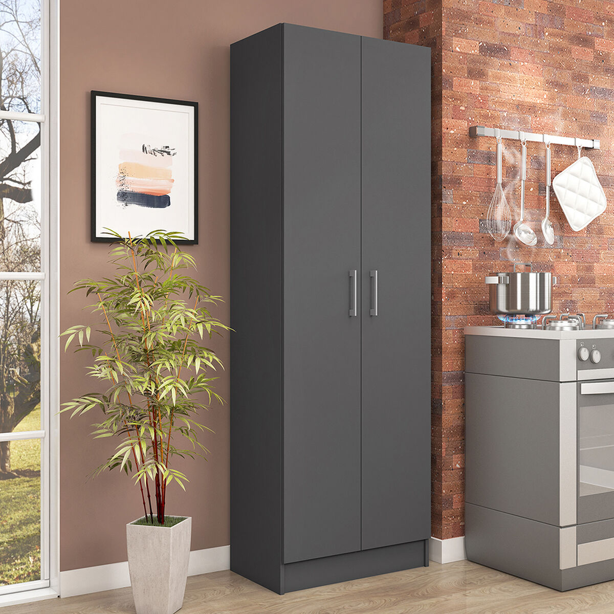 Despensa Vekkahome Winner 2 Puertas Gris