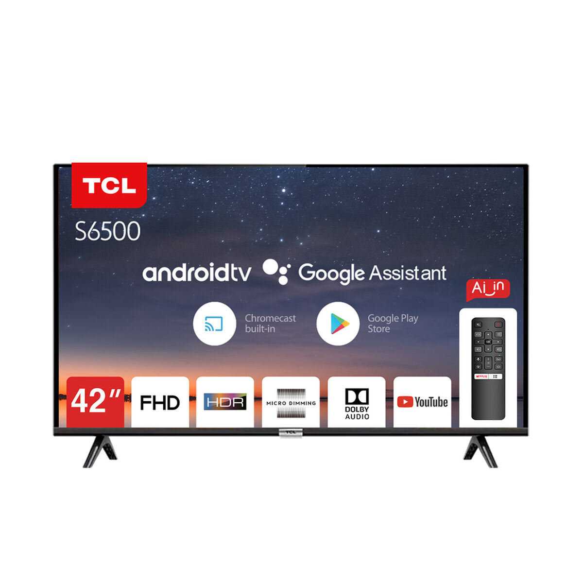 LED 42" TCL 42S6500 Android Smart TV FHD