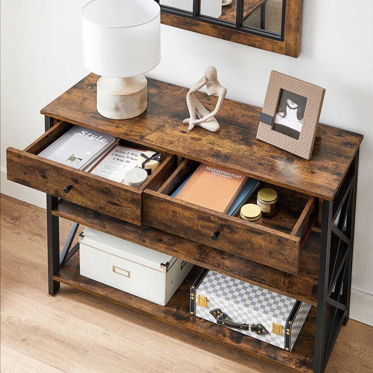 Buffet Fm Furniture Metalwood Colection Marrón Rústico