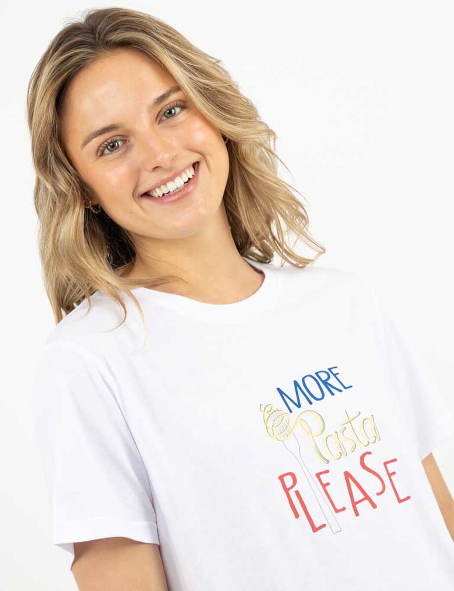 Polera Con Estampado Manga Corta Mujer Icono