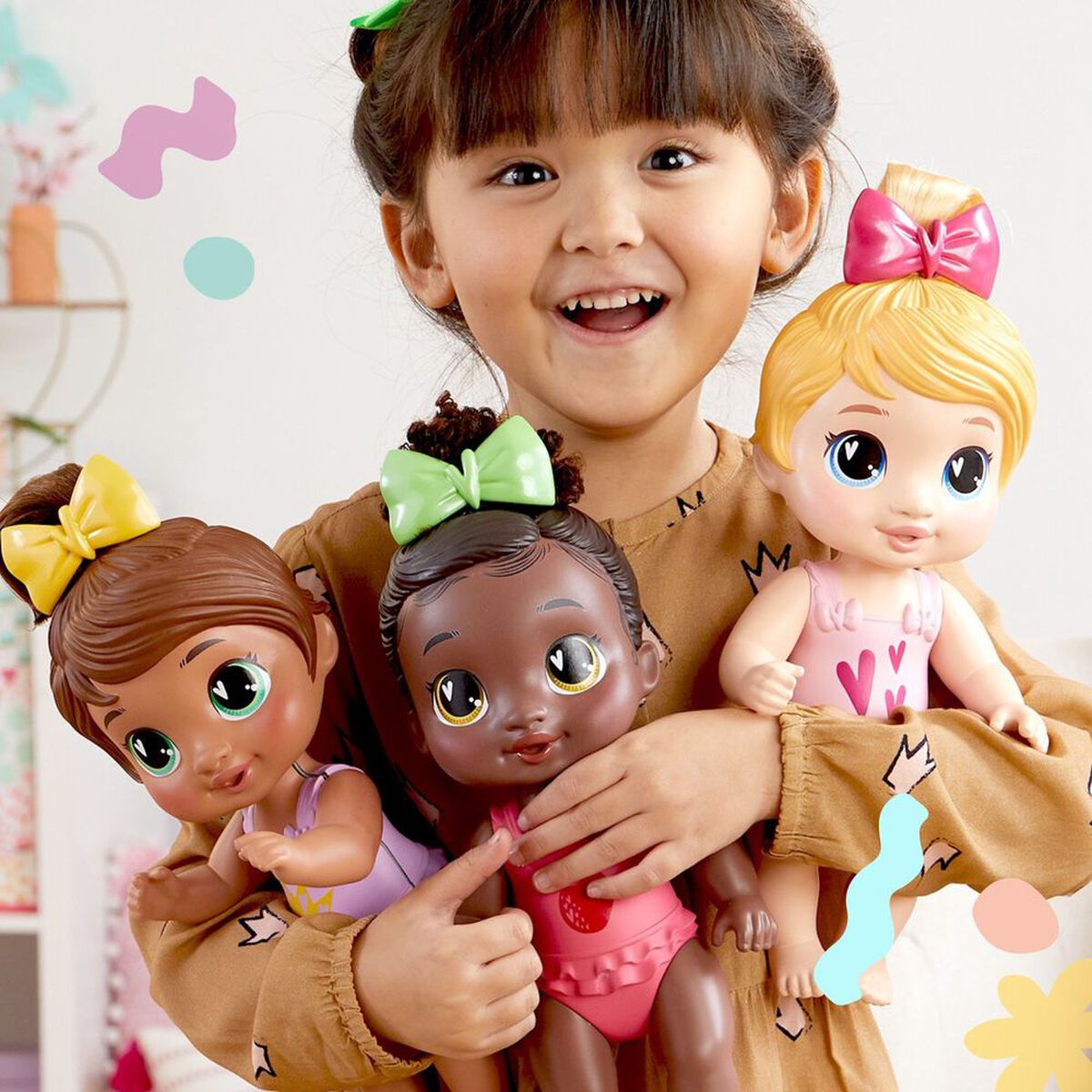 Muñeca Burbujas Relajantes Sophia Sparkle Cabello Castaño Baby Alive