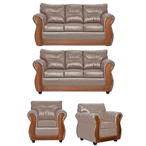 Juego de Living Black Factory Toronto 7 Cuerpos Beige