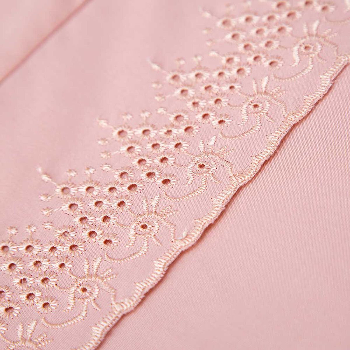 Juego de Sábanas Broderie Dreams 1,5 Plazas Liso Rosa