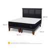 Cama Europea CIC Base Dividida 2 Plazas Súper Premium + Respaldo Torino Negro