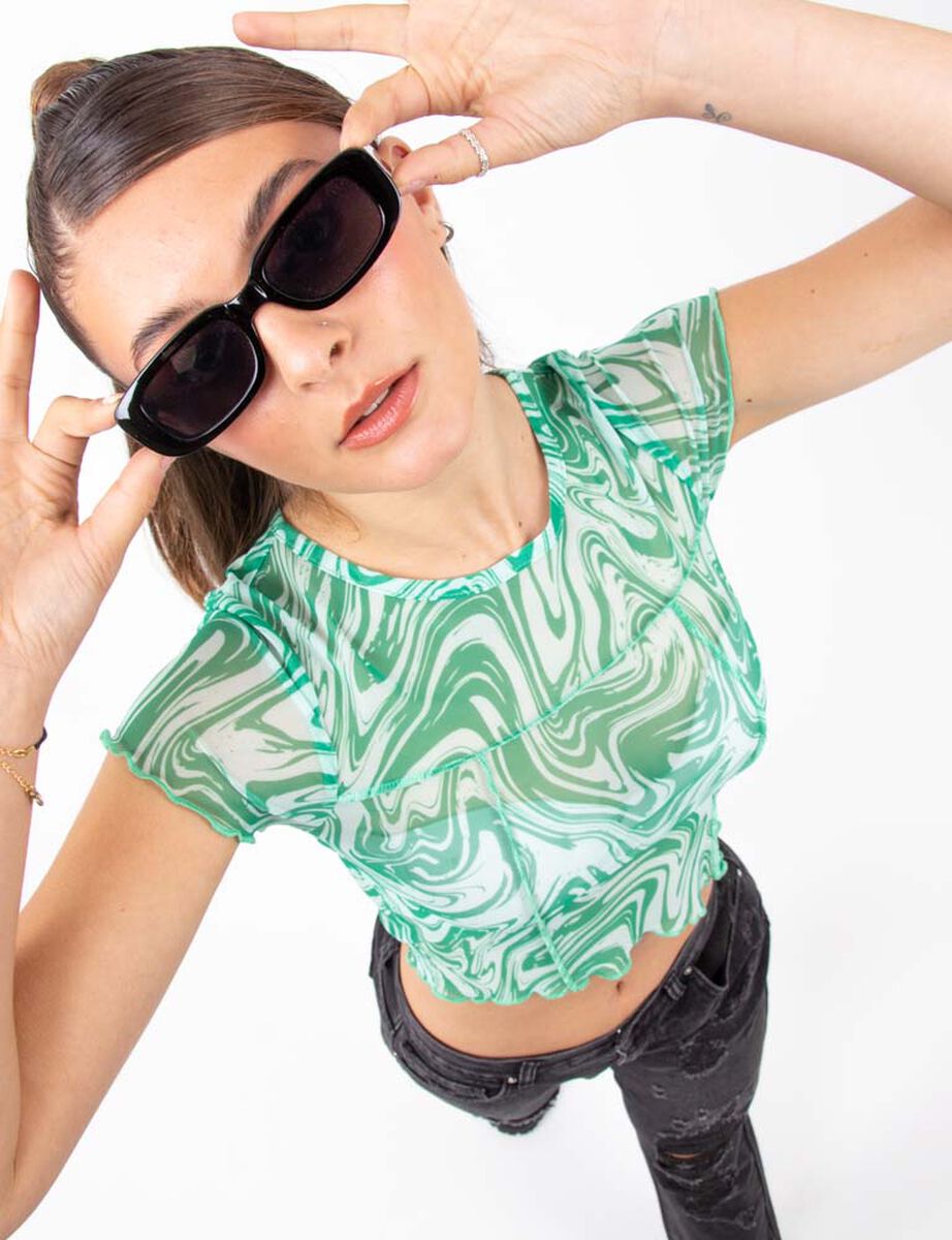 Polera Estampada Manga Corta Mujer Icono