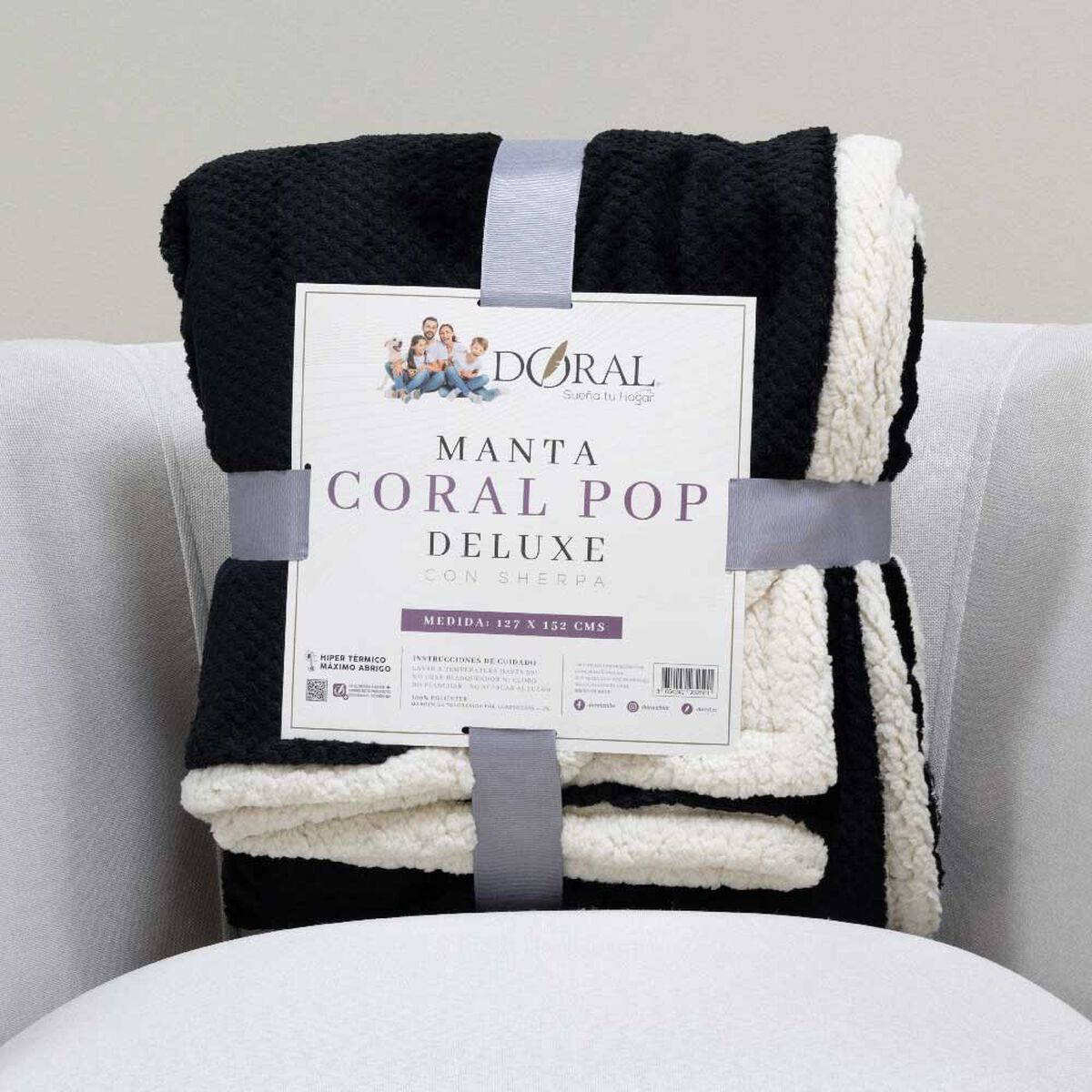 Manta Doral Coral Pop Sherpa 127x152 cm D2