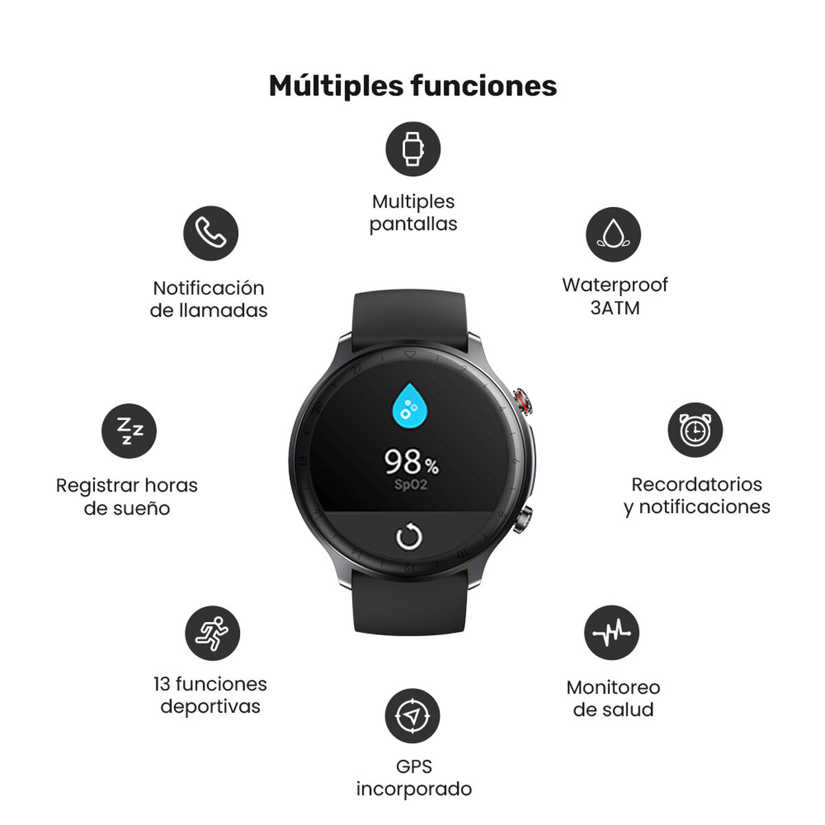Smartwatch Lhotse Ultimate GPS 217 1,28" Negro