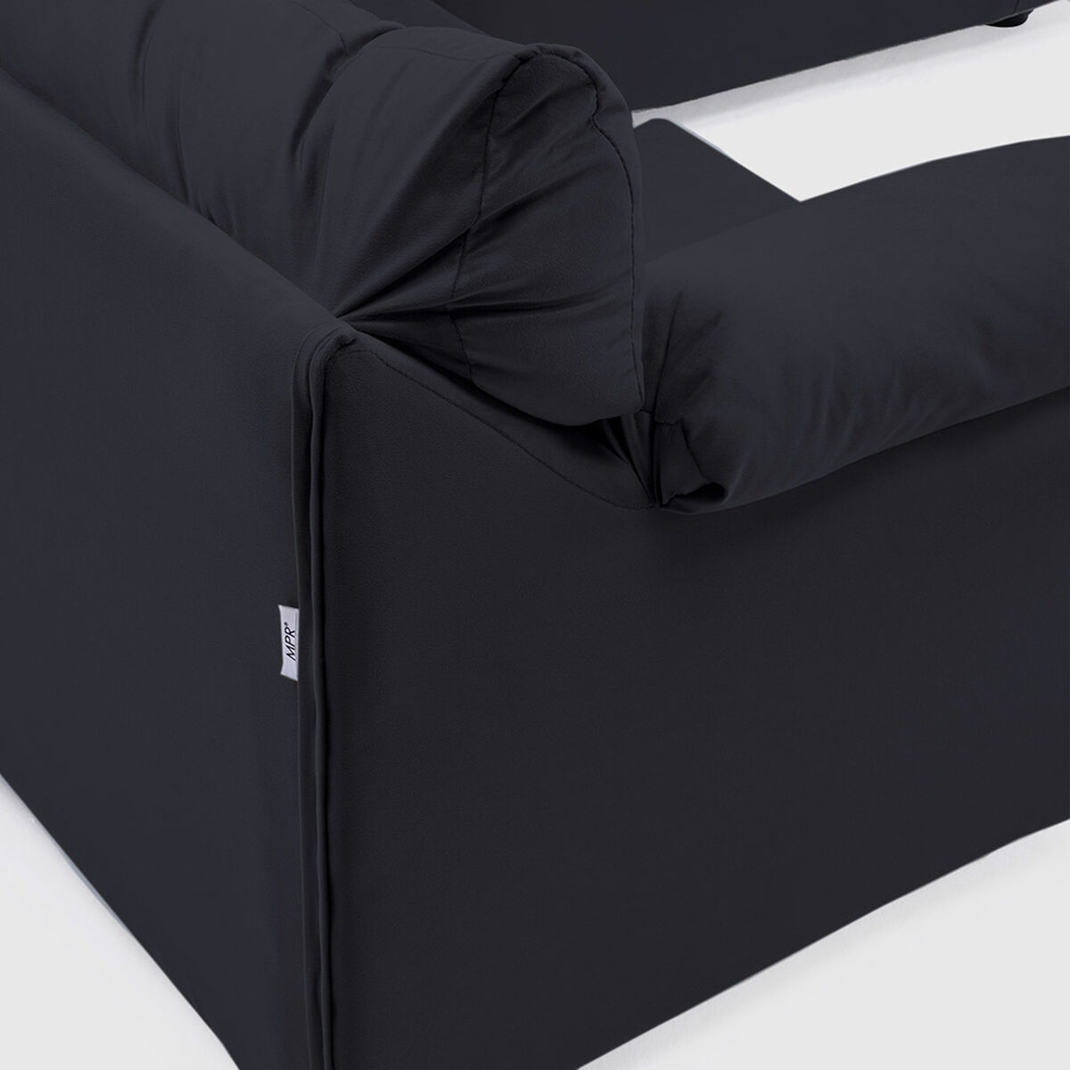 Seccional Muebles MPR Array&aacute;n 2-1-2 Cuerpos Felpa Negro