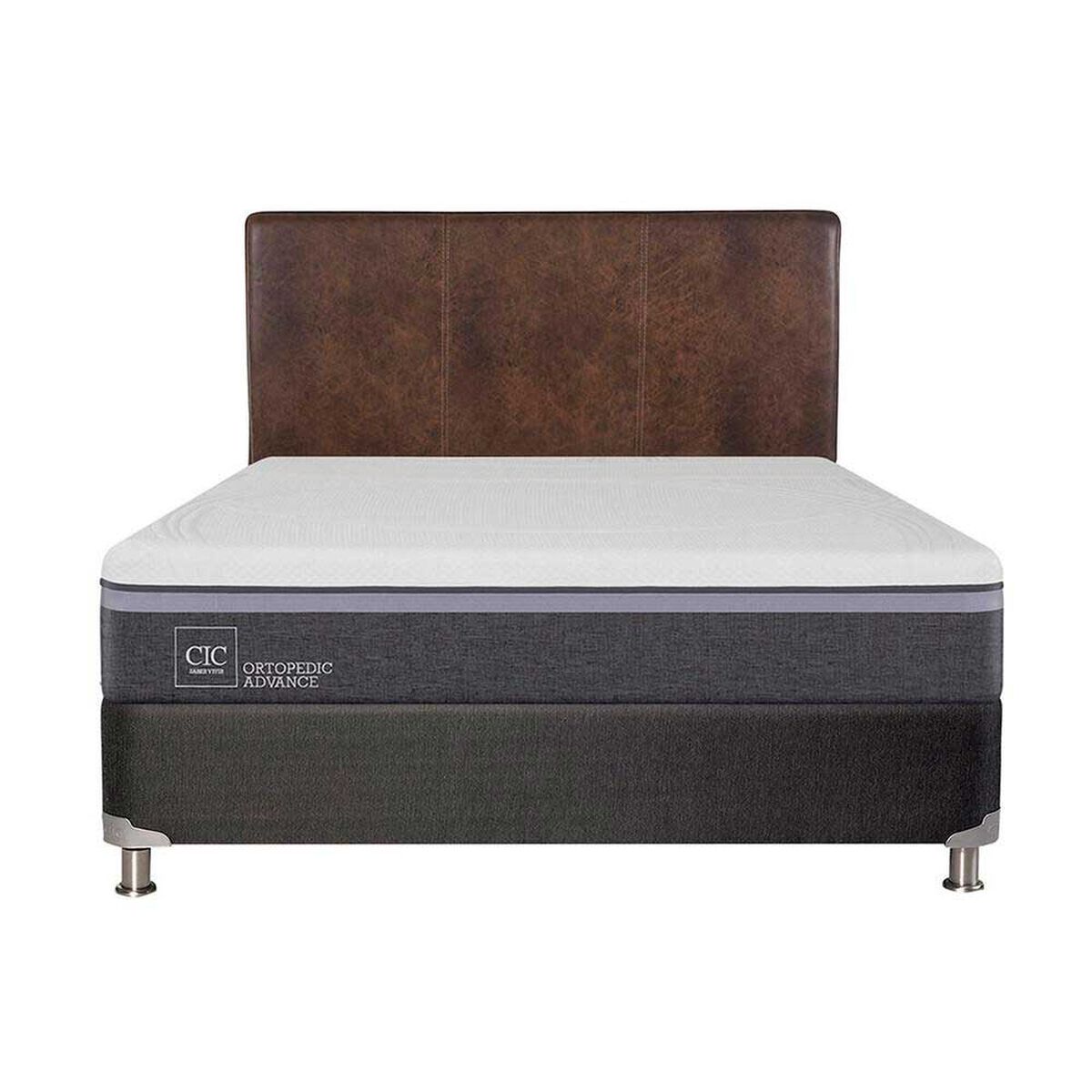 Box Spring CIC 2 Plazas Ortopedic Advance + Respaldo Baker