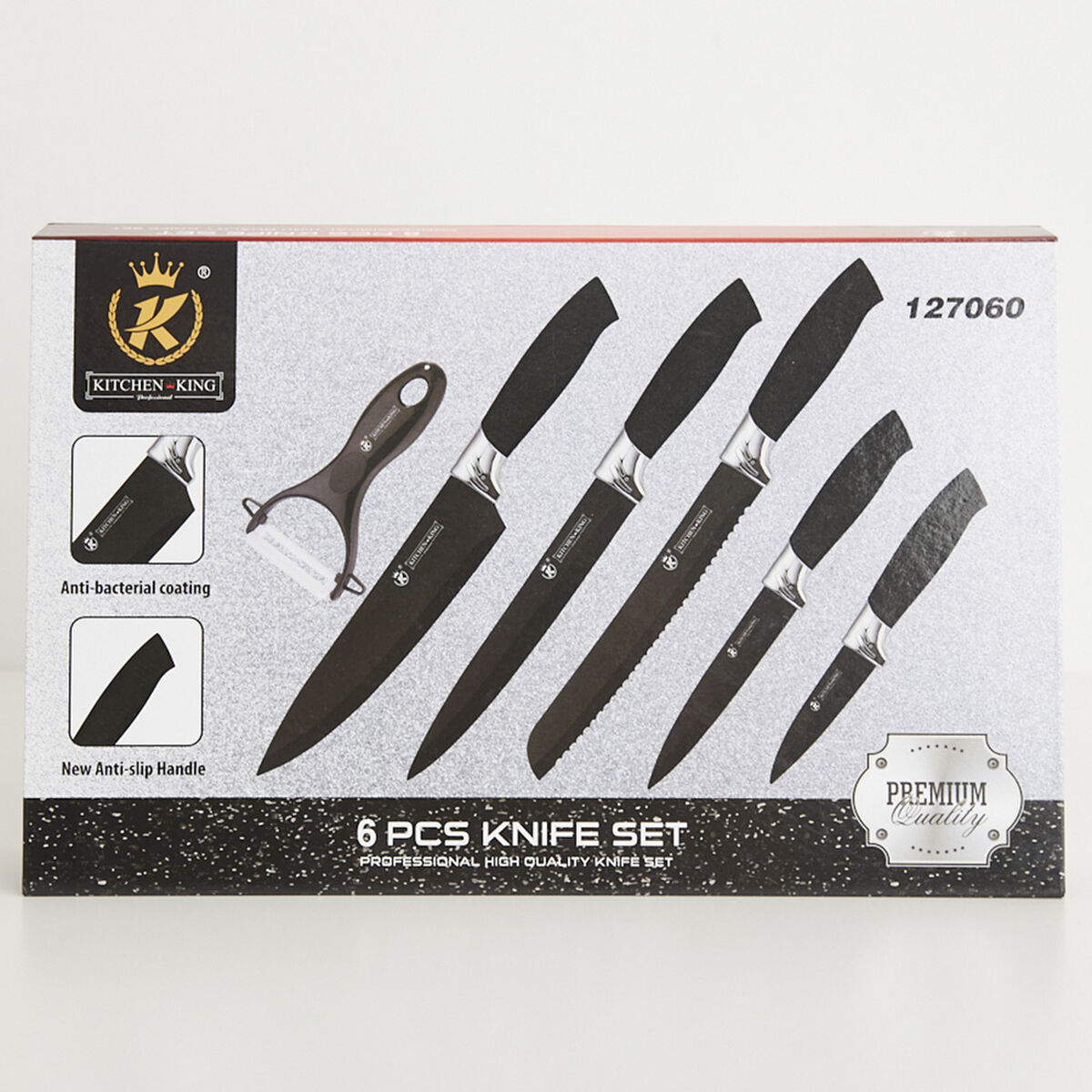 Set Cuchillos 5+1 Kitchen King Negro