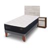 Cama Europea CIC 1,5 Plazas Premium + Respaldo + Velador Legno