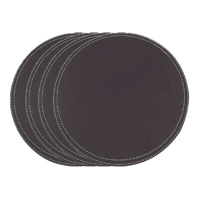 Imagen 2 del producto Set 4 Individuales Doral Eco Cuero Redondo 38 cm Negro