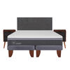 Cama Europea CIC 2 Plazas  Ortopedic Advance + Respaldo + 2 Veladores Eufrates