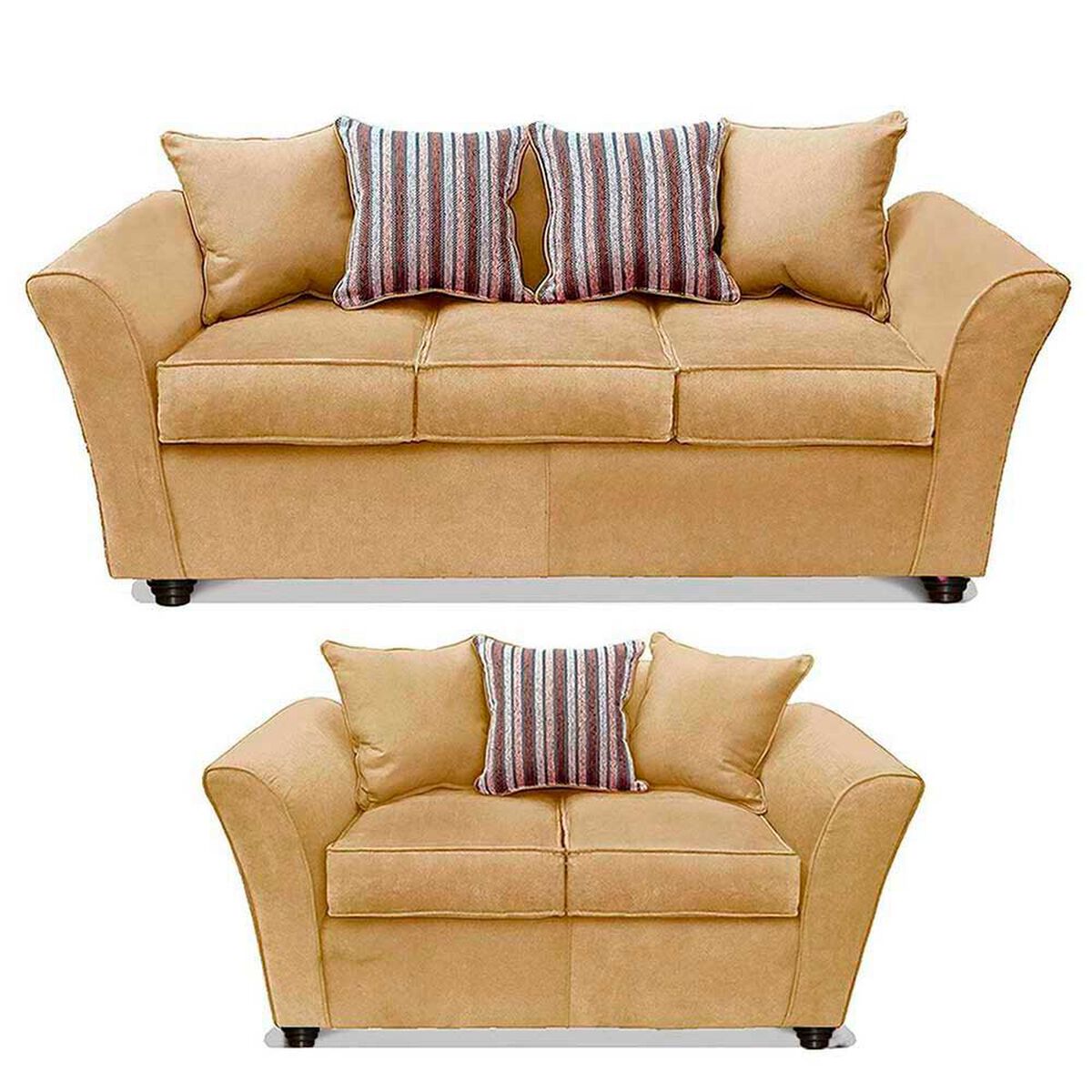 Juego de Living Elegant Detail Minesota Sof&aacute; 3 Cuerpos + Sof&aacute; 2 cuerpos + Sill&oacute;n 1 Cuerpo Beige