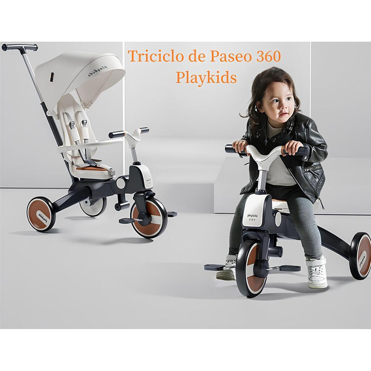 Triciclo De Paseo 360° y Balance 6 en 1 Plegable Blanco